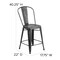 Flash Furniture Black Metal Stool with Black Poly Seat ET-3534-24-BK-PL1B-GG - alternate 3